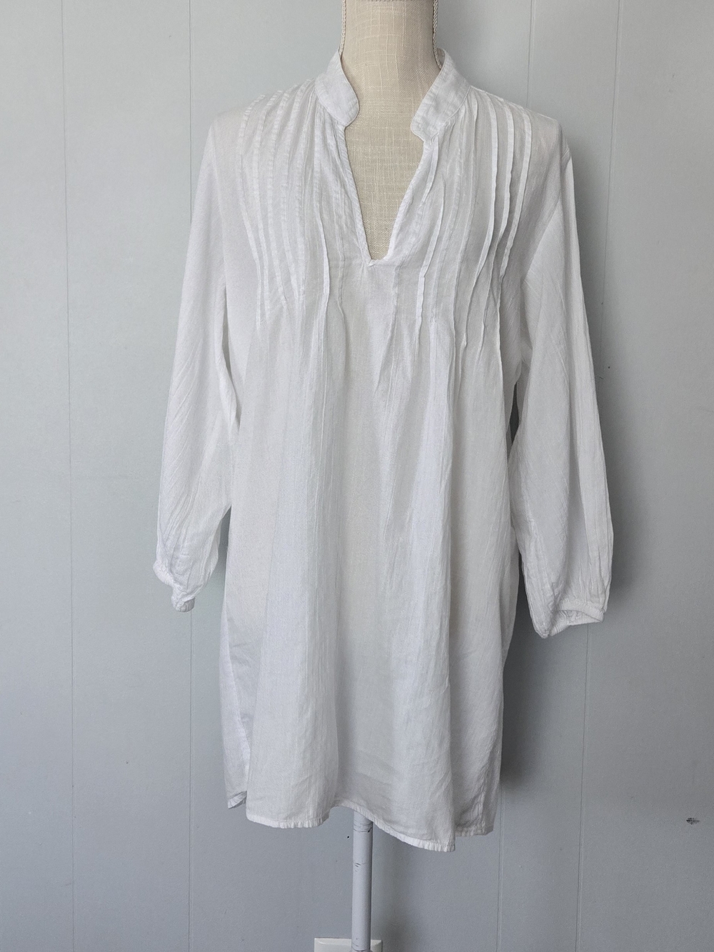 Ralph Lauren White Pintuck Tunic Top
